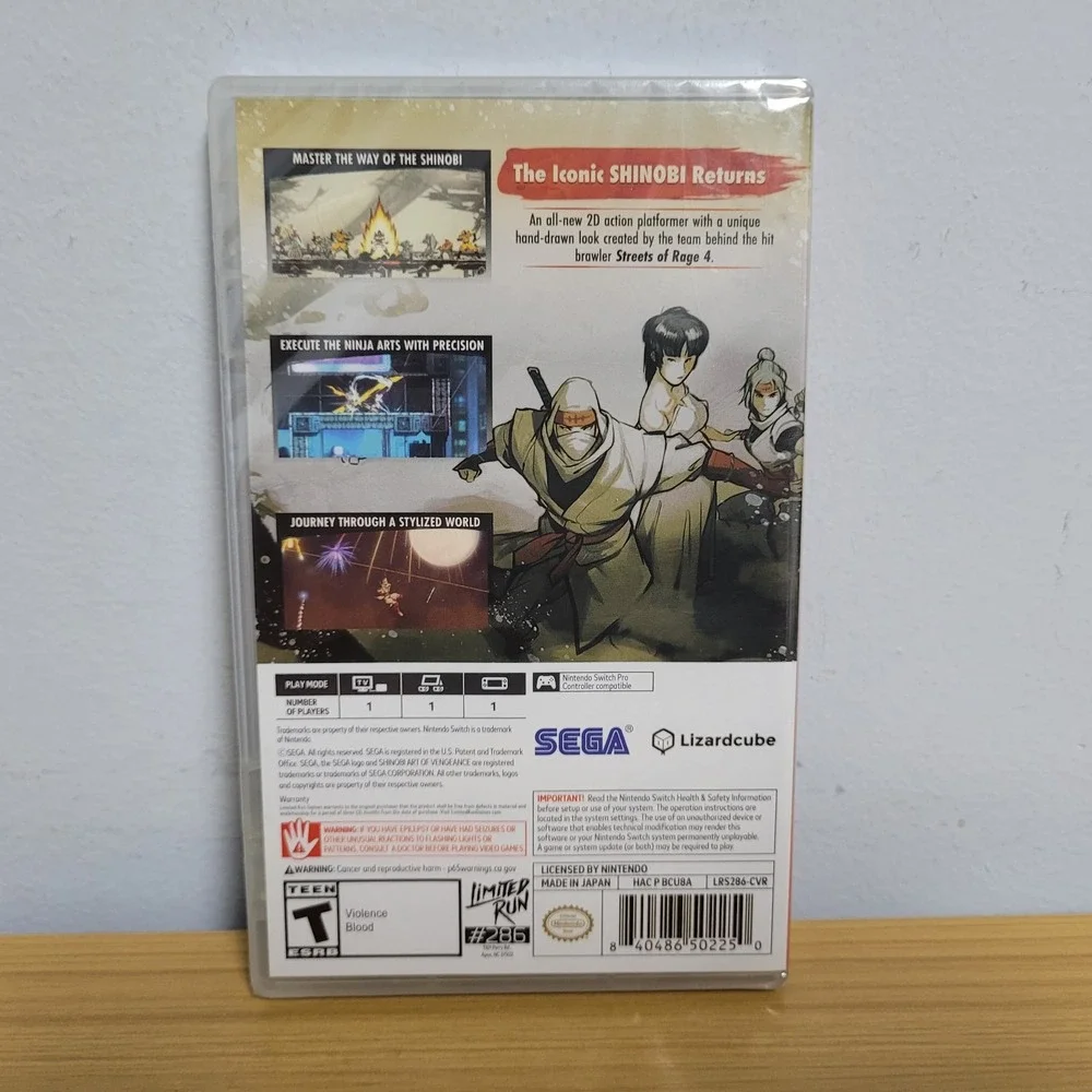 Shinobi: Art of Vengeance (Nintendo Switch) Limited Run Games #286 NEW SEALED